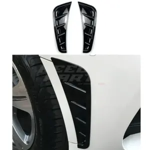 Front Bumper Canards Voor Mercedes C Class A205/C205/S205/W205 Facelift AMG Line & C43 AMG – Sport Look, Hoogglans Zwart