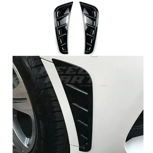 Front Bumper Canards For Mercedes C Class A205/C205/S205/W205 Facelift AMG Line & C43 AMG Only – Sport Look, Gloss Black