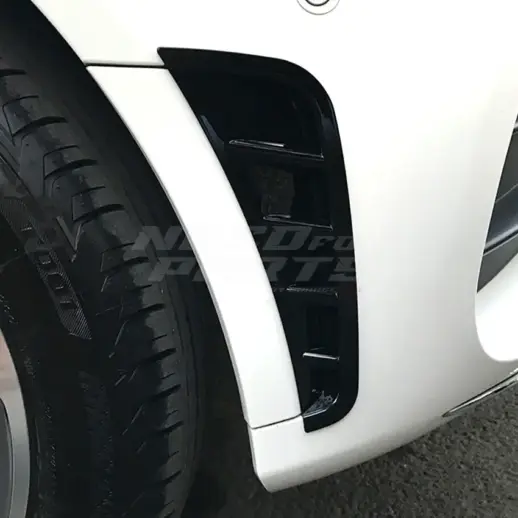 Front Bumper Canards For Mercedes C Class A205/C205/S205/W205 Facelift AMG Line & C43 AMG Only – Sport Look, Gloss Black