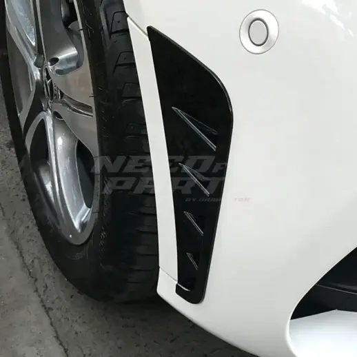 Front Bumper Canards For Mercedes C Class A205/C205/S205/W205 Facelift AMG Line & C43 AMG Only – Sport Look, Gloss Black