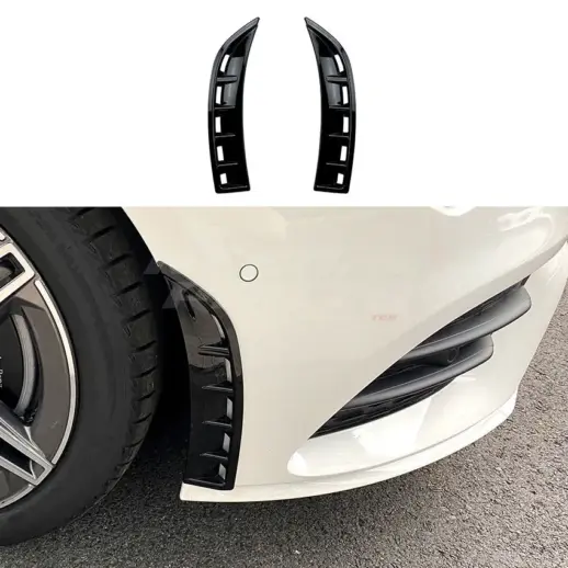 Front Bumper Canards For Mercedes CLA Class C118/X118 Pre-Facelift AMG Line & CLA35 AMG Only – AMG Look, Gloss Black