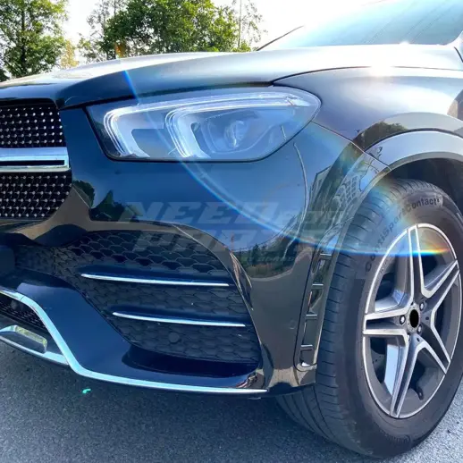 Front Bumper Canards For Mercedes GLE Class C167/W167 Pre-Facelift AMG Line & GLE53 AMG Only – Sport Look, Gloss Black