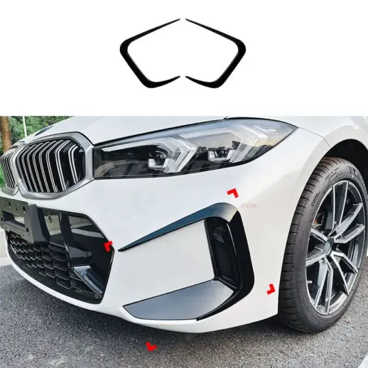 Front Bumper Trims For BMW 3 Series G20/G21 LCI M Sport & M340d & M340i Only – M Performance Look, Gloss Black