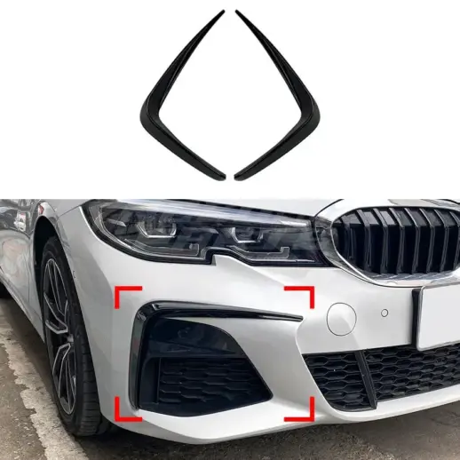 Front Bumper Trims For BMW 3 Series G20/G21 Pre-LCI M Sport & M340d & M340i Only – M Performance Look, Gloss Black