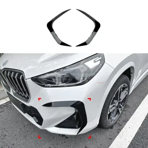 Front Bumper Trims For BMW X1 U11 (2022-present) M Sport & M35i Only – M Performance Look, Gloss Black