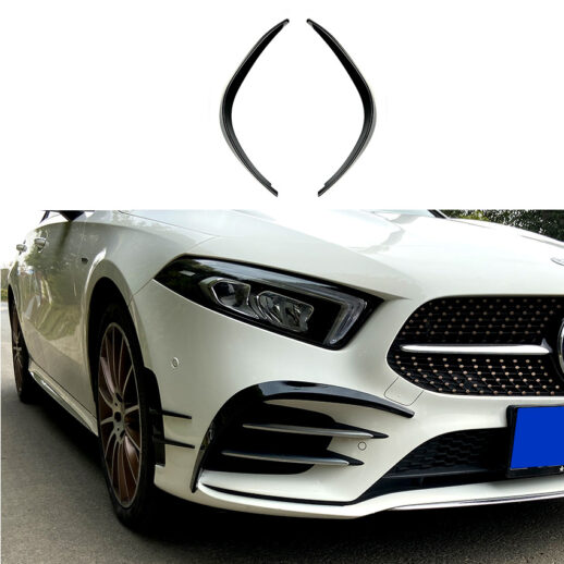 Front Bumper Trims For Mercedes A Class V177/W177 Pre-Facelift AMG Line & A35 AMG Only – Sport Look, Gloss Black