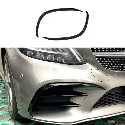 Front Bumper Trims For Mercedes C Class A205/C205/S205/W205 Facelift AMG Line & C43 AMG Only – AMG Look, Gloss Black