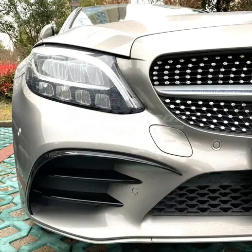Front Bumper Trims For Mercedes C Class A205/C205/S205/W205 Facelift AMG Line & C43 AMG Only – AMG Look, Gloss Black