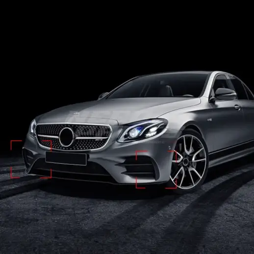 Front Bumper Trims For Mercedes E Class A238/C238/S213/W213 Pre-Facelift AMG Line & E43 AMG & E53 AMG Only – Racing Look, Gloss Black