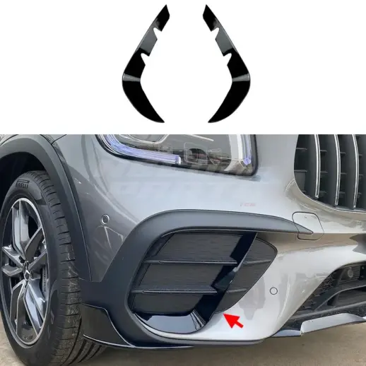 Front Bumper Trims For Mercedes GLB Class X247 (2019-2023) Pre-Facelift AMG Line & GLB35 AMG Only – Racing Look, Gloss Black
