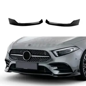 Front Side Splitters Voor Mercedes A Class V177/W177 Pre-Facelift AMG Line & A35 AMG – AMG Look, Hoogglans Zwart