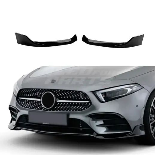 Front Side Splitters For Mercedes A Class V177/W177 Pre-Facelift AMG Line & A35 AMG Only – AMG Look, Gloss Black