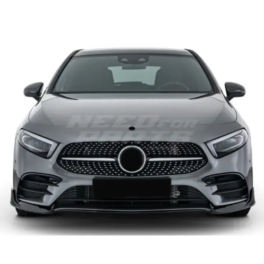 Front Side Splitters For Mercedes A Class V177/W177 Pre-Facelift AMG Line & A35 AMG Only – AMG Look, Gloss Black