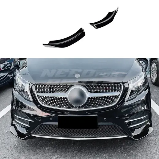 Front Side Splitters For Mercedes V Class W447 (2019-present) AMG Line Only – AMG Look, Gloss Black