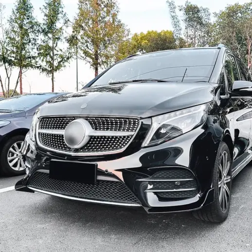 Front Side Splitters For Mercedes V Class W447 (2019-present) AMG Line Only – AMG Look, Gloss Black