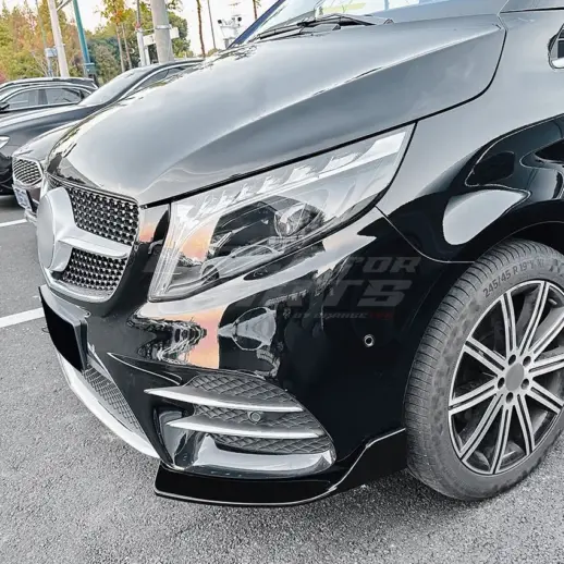Front Side Splitters For Mercedes V Class W447 (2019-present) AMG Line Only – AMG Look, Gloss Black