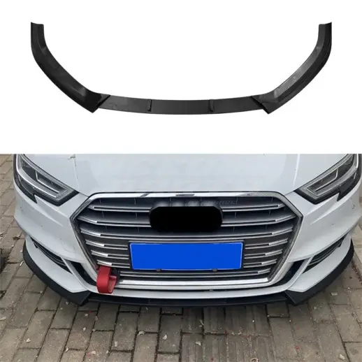 Front Splitter For Audi A3 S Line/S3 8V (Cabriolet & Sedan) (2016-2020) Facelift – S3 Look, Gloss Black