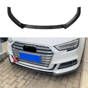 Front Splitter Voor Audi A3 S Line/S3 8V (Hatchback & Sportback) Facelift – Sport Look, Hoogglans Zwart