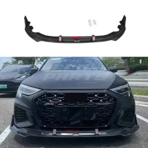 Front Splitter Voor Audi A3 S Line/S3 8Y (Sedan & Sportback) Pre-Facelift – RS3 Racing Look, Hoogglans Zwart