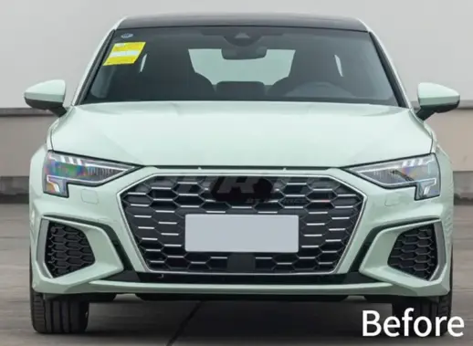 Front Splitter For Audi A3 S Line/S3 8Y (Sedan & Sportback) (2020-2024) Pre-Facelift – RS3 Racing Look, Gloss Black