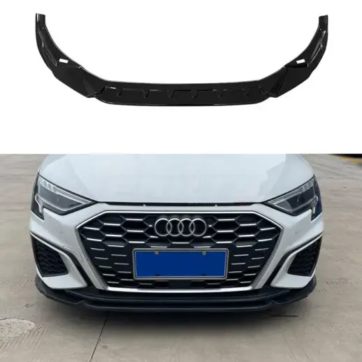 Front Splitter For Audi A3 S Line/S3 8Y (Sedan & Sportback) (2020-2024) Pre-Facelift – Sport Look, Gloss Black