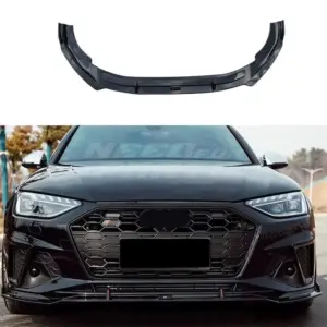 Front Splitter Voor Audi A4 S Line/S4 B9 (Avant & Sedan) Facelift-2 – RS4 Racing Look, Hoogglans Zwart