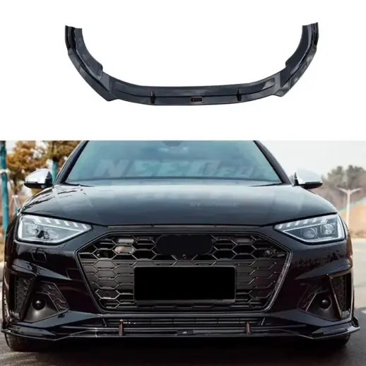 Front Splitter For Audi A4 S Line/S4 B9 (Avant & Sedan) (2019-present) – RS4 Racing Look, Gloss Black