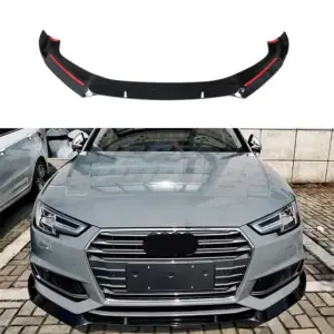 Front Splitter Voor Audi A4 S Line/S4 B9 (Avant & Sedan) – RS4 Racing Look, Hoogglans Zwart