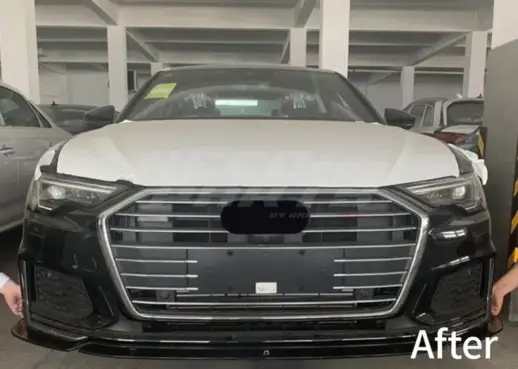 Front Splitter For Audi A6 S Line/S6 C8 (Avant & Sedan) Pre-Facelift – RS6 Look, Gloss Black