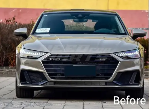 Front Splitter For Audi A7 S Line/S7 C8 (Sportback) Pre-Facelift – RS7 Look, Gloss Black