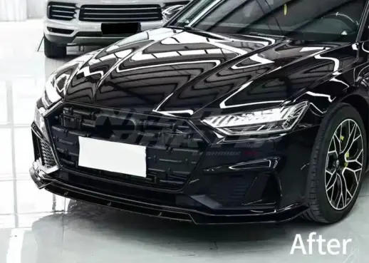 Front Splitter For Audi A7 S Line/S7 C8 (Sportback) Pre-Facelift – RS7 Look, Gloss Black