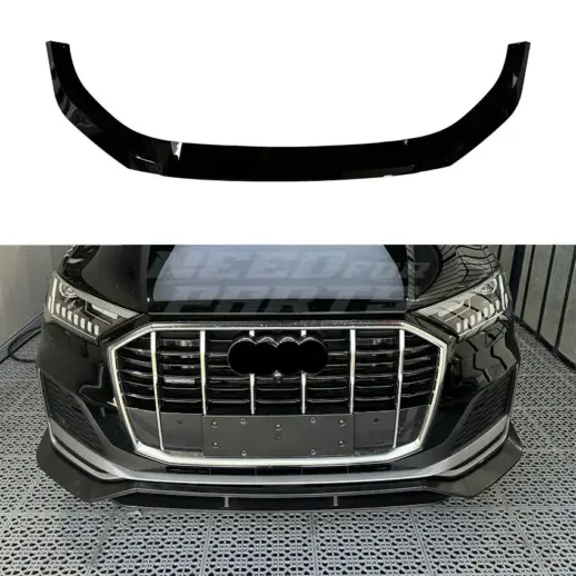 Front Splitter For Audi Q7 S Line/SQ7 4M (SUV) (2019-2024) Facelift – Sport Look, Gloss Black