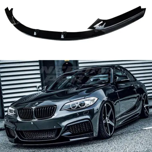 Front Splitter For BMW 2 Series F22/F23 M Sport & M240i & M235i Only – M Performance Look, Gloss Black