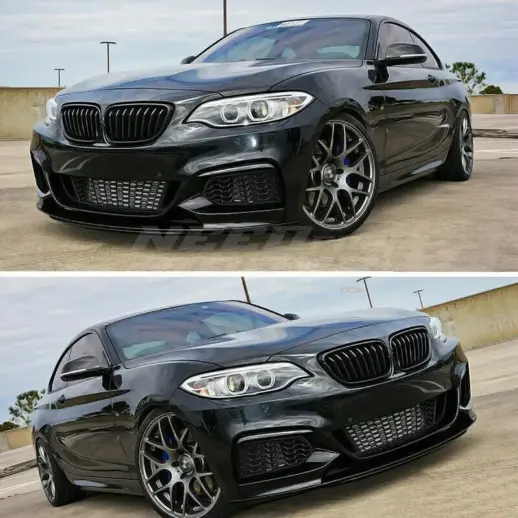 Front Splitter For BMW 2 Series F22/F23 M Sport & M240i & M235i Only – M Performance Look, Gloss Black