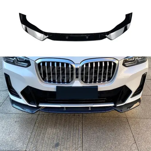 Front Splitter For BMW X3 G01 (2021-2024) LCI M Sport & M40d & M40i Only – M Performance Look, Gloss Black