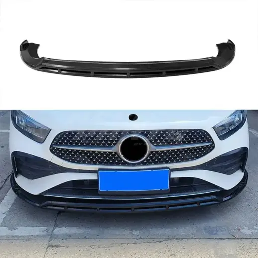 Front Splitter For Mercedes A Class V177/W177 Facelift AMG Line & A35 AMG Only – AMG Look, Gloss Black