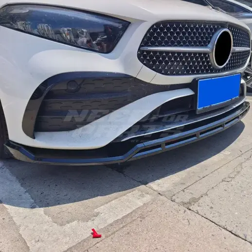 Front Splitter For Mercedes A Class V177/W177 Facelift AMG Line & A35 AMG Only – AMG Look, Gloss Black