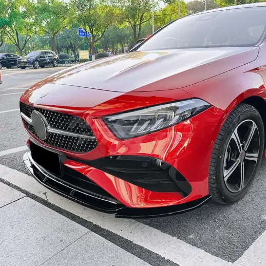 Front Splitter For Mercedes A Class V177/W177 Facelift AMG Line & A35 AMG Only – Racing Look, Gloss Black