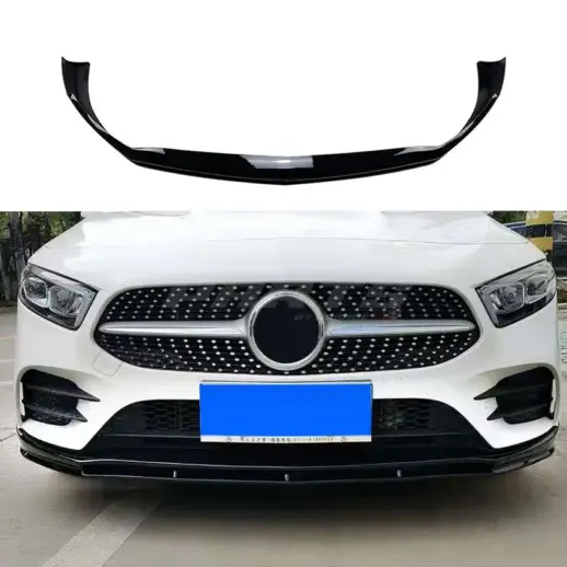Front Splitter For Mercedes A Class V177/W177 Pre-Facelift AMG Line & A35 AMG Only – AMG Look, Gloss Black