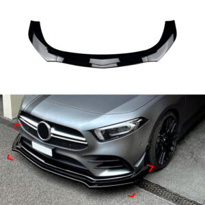 Front Splitter Voor Mercedes A Class V177/W177 Pre-Facelift AMG Line & A35 AMG – Racing Look, Hoogglans Zwart