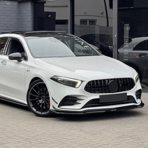 Front Splitter For Mercedes A Class V177/W177 Pre-Facelift AMG Line & A35 AMG Only – Racing Look, Gloss Black