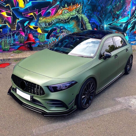 Front Splitter For Mercedes A Class V177/W177 Pre-Facelift AMG Line & A35 AMG Only – Racing Look, Gloss Black