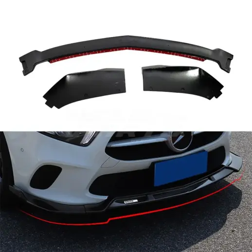 Front Splitter For Mercedes A Class V177/W177 Pre-Facelift Standard Only – AMG Look, Gloss Black