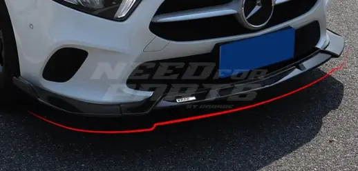 Front Splitter For Mercedes A Class V177/W177 Pre-Facelift Standard Only – AMG Look, Gloss Black