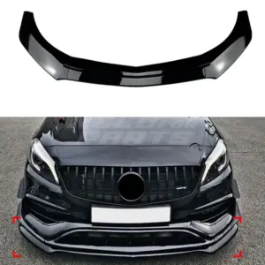Front Splitter Voor Mercedes A Class W176 Pre-Facelift AMG Line – AMG Look, Hoogglans Zwart