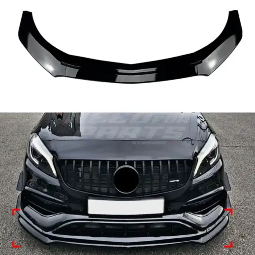 Front Splitter For Mercedes A Class W176 AMG Line Only – AMG Look, Gloss Black