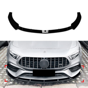 Front Splitter Voor Mercedes A Class W177 Pre-Facelift A45 AMG – A45S AMG Look, Hoogglans Zwart