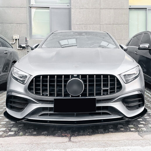 Front Splitter For Mercedes A Class W177 (2019-2022) Pre-Facelift A45 AMG Only – A45S AMG Look, Gloss Black