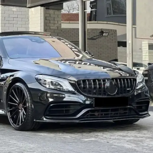 Front Splitter For Mercedes C Class A205/C205/S205/W205 C63 AMG Only – C63 AMG Edition 1 Look, Gloss Black