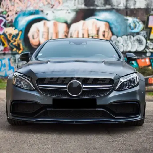Front Splitter For Mercedes C Class A205/C205/S205/W205 C63 AMG Only – C63 AMG Edition 1 Look, Gloss Black